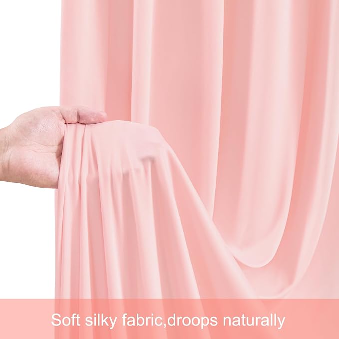 10x12 Blush Pink Backdrop Curtains for Wedding Party Wrinkle Free Backdrops Curtain Drapes Fabric Decorations Photo Back Drop Cloth for Baby Shower Photography Stage Reception 5ft x 12ft,2 Panels - Image 7