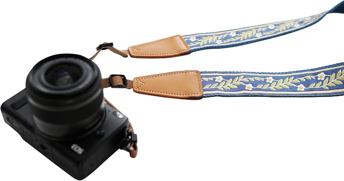 UNIKSTRAP Original Design Personalized Adjustable Camera Strap Vintage Blue Jasmine, Fit for Canon Nikon Sony Olympus Interchangeable Lens Digital Camera/DSLR etc. - Image 3