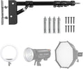 AMBITFUL 43inch/110cm Ring Light Wall Mount Triangle Boom Arm | Adjustable 180° Rotatable Studio Wall Stand with 1/4" 3/8" Screws, 5kg Load for Barbershop Live Streaming Video Shooting by Ambitful