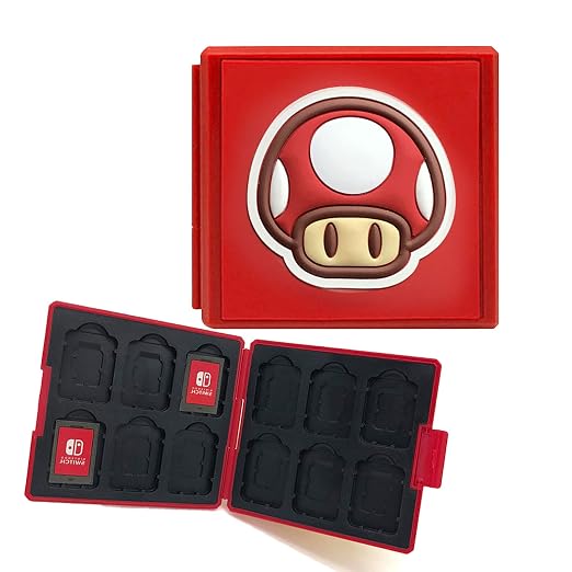 doepeBAE Game Card Case for Nintendo Switch,Portable Game Card Holder,Hard Shell Storage Case,Large Capacity Switch Card Organizer with 12 Card Slots (R Red) by Unknown