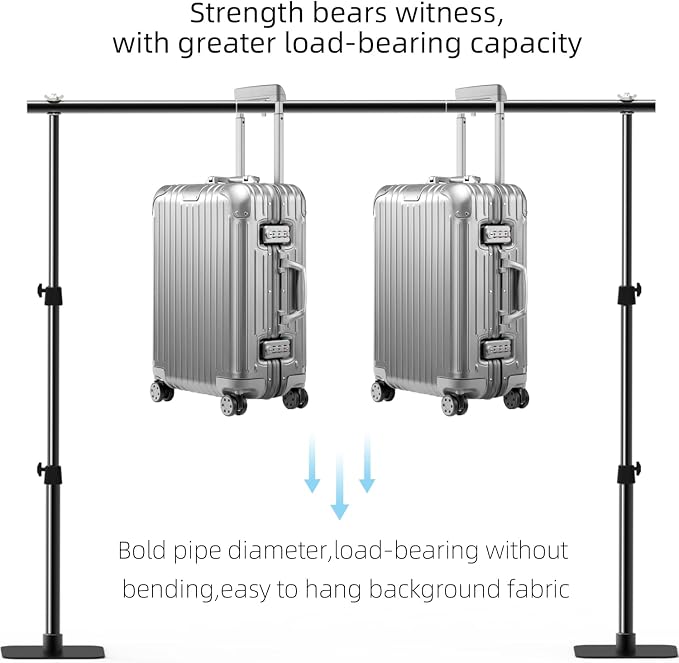 Photo Backdrop Stand Kit, 6.5ft x 10ft Adjustable Photography Background Stands with Metal Flat Base for Birthday Parties, Baby Shower, Wedding, Video Studio - Image 4