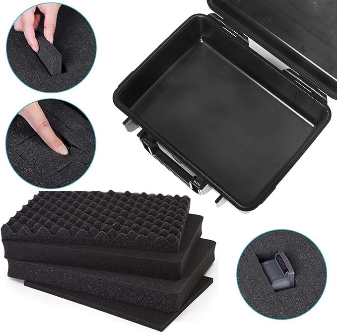 10" Small Hard Case with Customizable Foam Insert, 10.8x8.6x3.7 - Watertight Airtight Crush-Resistant Case for Pistol, Camera, Microphone & Electronics - Image 6