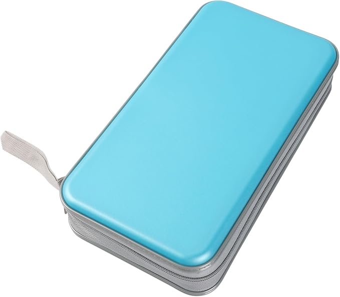 alavisxf xx CD Case, 96 Capacity Hard Plastic Organizer Wallet for Car | CD DVD Holder, Portable Hand Strap, Zipper Closure, Anti-Slip Scratch-Resistant Sleeves, Disc Storage, for Home Office Travel - Image 5