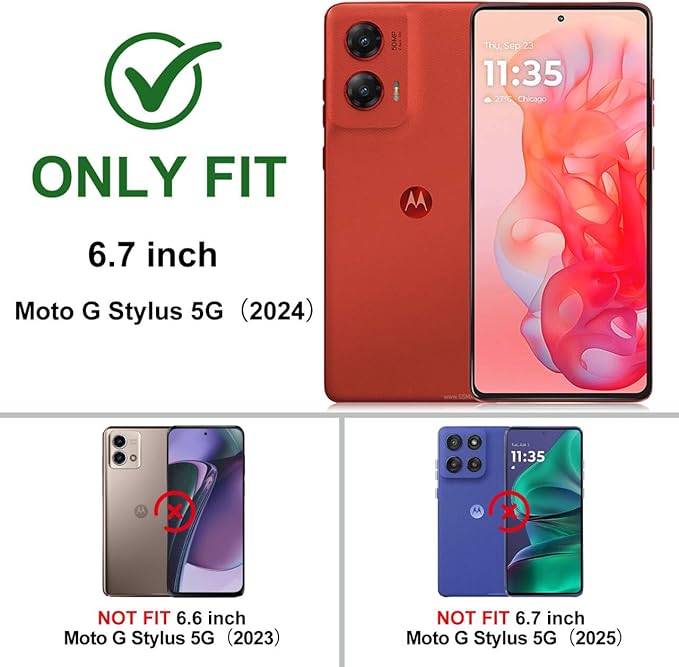 Gritup for Motorola Moto G Stylus 5G 2024 Case: G Stylus 2024 Case with Screen Protector*2 [Magnetic Stand] [Slide Camera Cover] Shock Proof Military-Grade para G Stylus-5G-2024 White+Black - Image 2