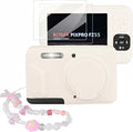 Camera Case for Kodak PIXPRO FZ55 with 2-Pack Screen Protector | Cute Charm Wrist Strap, Soft Silicone Protective Case with Removable Lens Cap for Kodak FZ55 Accessories - Beige by Seltureone