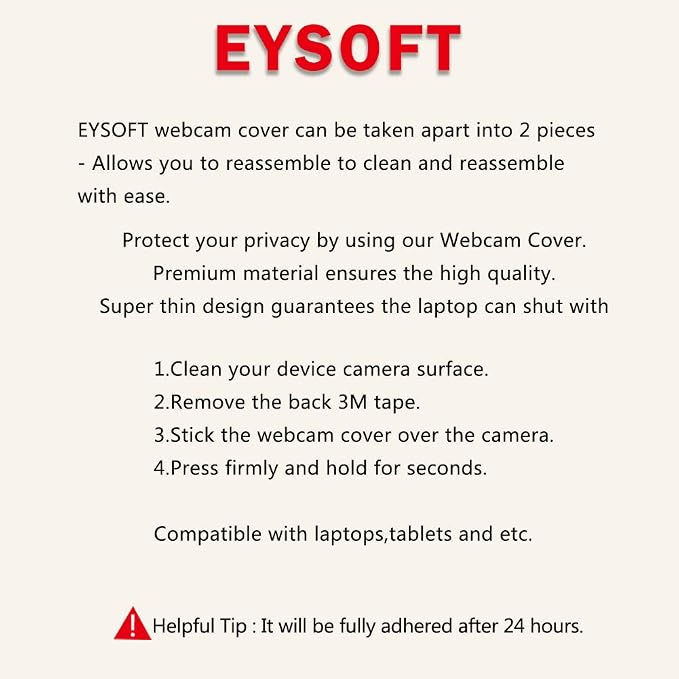 Webcam Cover Slider, Laptop Camera Cover 0.02in Ultra-Thin fits Echo Spot Smartphones Tablets Macbooks Computers Desktops with Strong Adhensive, Protecting Privacy and Securtiy - Image 7