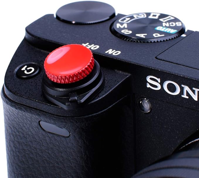 Camera Soft Release Shutter Button Cap Flat Surface Red(2 Pack) | compatible with Sony ZV-1 ZV1 RX100M7 RX100M6 RX100M5 RX100M4 RX100M3 A6000 A6100 A6300 A6400 A7R A7S A7 Cameras by VKO