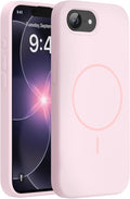 miracase Magnetic for iPhone 17e Case & iPhone 16e Case, [Soft Anti-Scratch Microfiber Lining], Compatible with MagSafe, Silicone Shockproof Protection Phone Case for iPhone 17e/16e, Sand Pink by Miracase