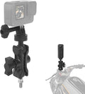 Camera Mount with 360°Dual Ball Head, Motorcycle Handlebar Mounting Bundle Kit for lnsta360 X5/X4/X3/ Gopr0//LED Light, 1/4"-20 & Tripod Adapter, Action Camera Mount Adapter for M8 Hole Base,75018 by Mechrig