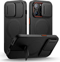 SURITCH for iPhone 14 Pro Case with Magnetic Camera Slide Cover and Adjustable Kickstand, Compatible with MagSafe, Shockproof Bumper Case Slim Protective Cover for iPhone 14 Pro 6.1 Inch, Black by SURITCH