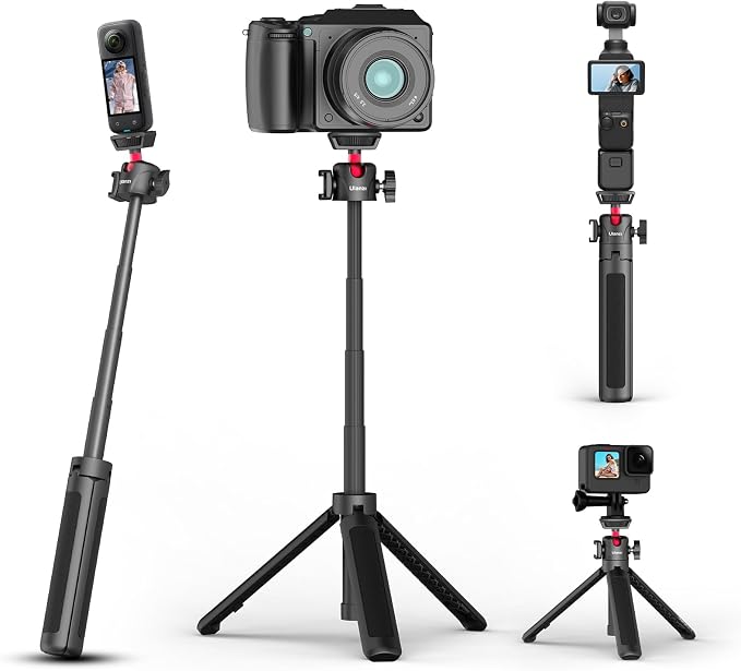 ULANZI MT-16 Extendable Mini Camera Tripod, 4 Levels Adjustment 360° Ball Head Cold Shoe Lightweight Portable Vlog Travel Selfie Stick Handle Grip Desktop Webcam Tripod for DSLR Action Camera - Image 8