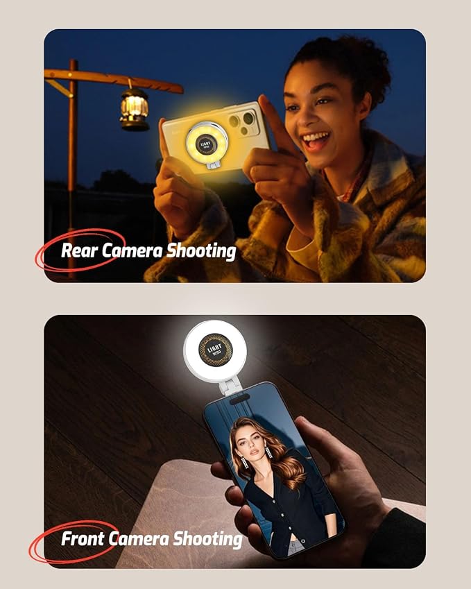 Magnetic Portable Selfie Light for iPhone - Phone Ring Light Rechargeable for Camera Picture Make up Photos Video Conferences LED Selfie Ring Fill Light TikTok/Zoom Calls/Video Conference - Image 5