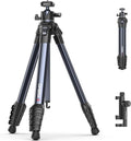ULANZI Ombra ⅡCamera Tripod 61.5 Inch, 360° Ball Head Travel Tripod Stand with Uka Quick Release Plate for DSLR Sony Canon Fujifilm Camera Smartphone Vlogging Photography with Phone Mount Carry Bag by ulanzi