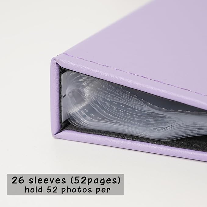 Photo Album 5x7 52 Pockets Pack of 2 Leather Cover Picture Book Holds 5x7 Photos for Wedding, Baby, Family, Graduation - Image 2