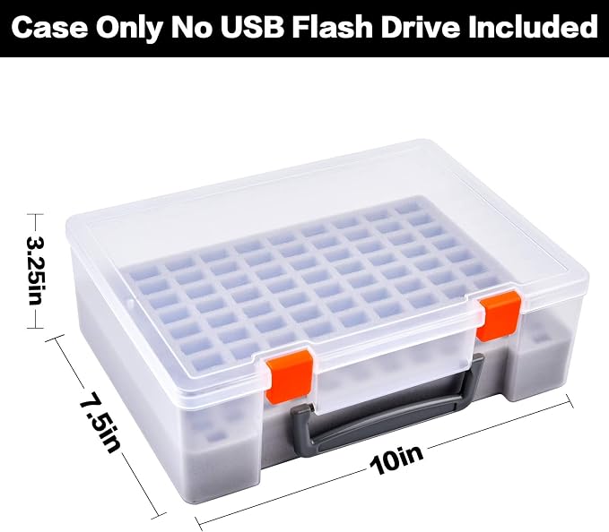 FULLCASE USB Flash Drive Case for SanDisk,for Samsung,for PNY,104-Slot | Hard Plastic Thumb Drive Organizer,for Lexar,for JOIOT,for SamData,for SIMMAX,Dual-size Removable Foam,Case Only White - Image 5