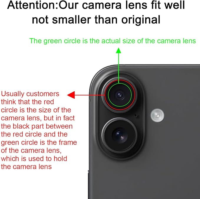 Back Rear Camera Lens Glass Replacement Compatible with iPhone 16 and iPhone 16 Plus with pre-Installed Adhesive and Reparing Toolkit - Image 8