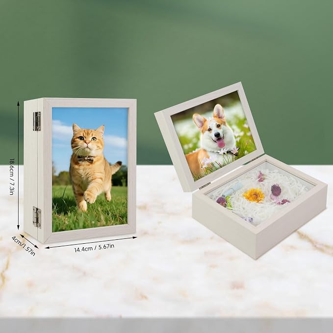 5x7 Pets Memorial Shadow Box Frame Dogs Memorial Picture Frame for Pets Paw Print Display Keepsake, Pet Memorial Keepsake Frames for Cats Dogs Pawprints, Memorial Sympathy Gifts for Loss of Dog Cat - Image 6