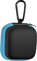 Square Earbud Case Portable EVA Carrying Case Storage Bag Cell Phone Accessories Organizer with Carabiner for Earphone, Earbud, Earpieces, SD Memory Card, Camera Chips, Tech Pouch, Blue1 by Woyinger