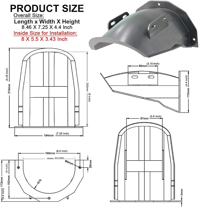 DGQ Outdoor CCTV Camera Top Cover,Weatherproof Glare Protection Cover | Universal Security Sun Rain Shield Protective Roof for Most Bullets and Dome Outdoor CCTV Cameras - Black - Image 2