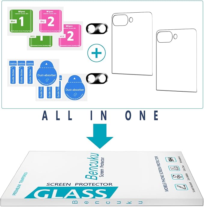 Screen Protector for Samsung Galaxy Z Flip 8 Tempered Glass | with Camera Lens Protector, Anti Scratch, Bubble Free, Case Friendly, 2+2 Pack - Image 6