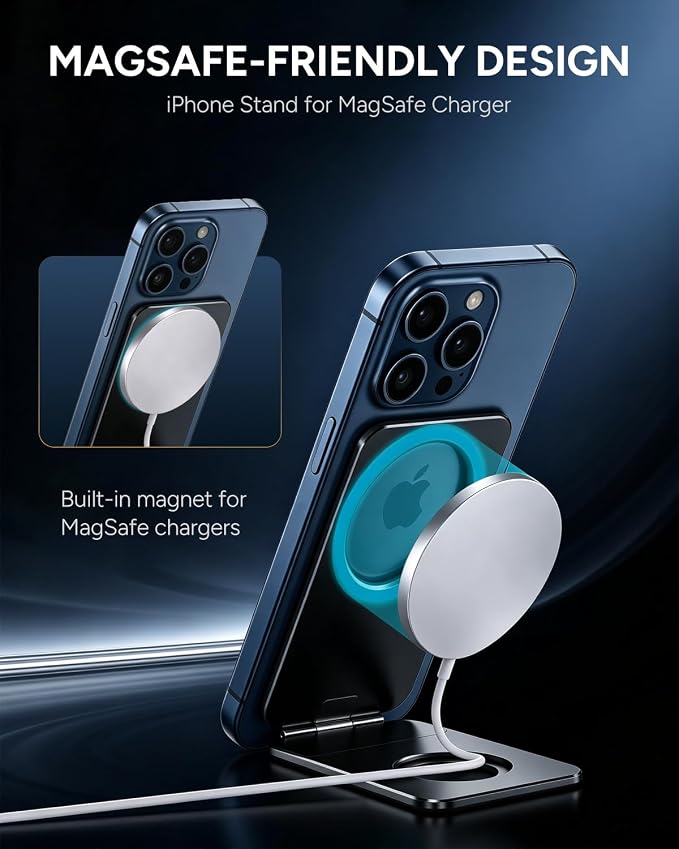 1ST IDEA for MagSafe Tripod Stand Ultra-Thin 0.23" | Aluminum Alloy Magnetic Tripod for iPhone, Flexible 20x Magnet Phone Stand Gift Accessories for Women Men for iPhone 17 16 15 14 13 12 Series - Image 8
