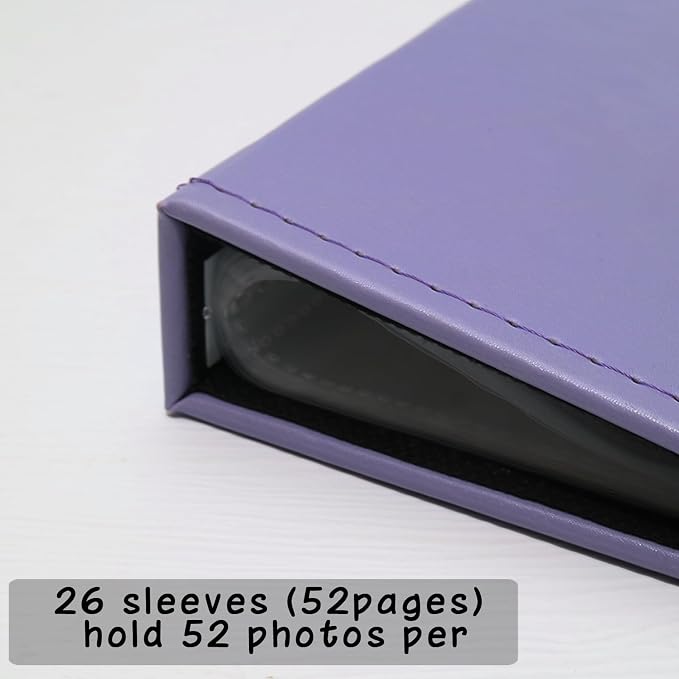 Small Photo Album 5x7 52 Pockets Leather Cover Picture Book Holds 5x7 Photos for Wedding, Baby, Family, Graduation - Image 2