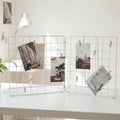 Double-Sided Foldable Desktop Photo Display Board White | 20 Wooden Clips, Photo Display Organizer, Accessory & Handcraft Display, Photo Display Board, For Home Office by Unknown