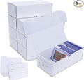 Toploader Storage Boxes, 8-Pack, 100 Top Loaders Each, TCG & Sports Cards | Cardboard top loader organizer with dividers and labels for TCG, MTG, trading cards and sports card collections by Leyzan