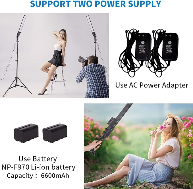 Battery Powered Photography Light Outdoor Portable Handheld Wand | LED Video Light Stick Dimmable 2800K-5500K Photo Studio Light Kit with NP-F970 Li-ion Battery and Stand for Portrait, YouTube - Image 5
