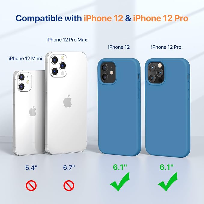 Miracase Silicone for iPhone 12 Case and iPhone 12 Pro Case, Capri Blue | Liquid Silicone Gel Rubber Shockproof Drop Protection Phone Case for iPhone 12/12 Pro 6.1 inch - Image 2