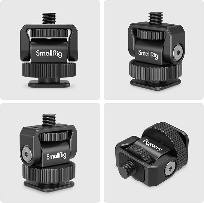 SmallRig Mini Ball Head Cold Shoe Mount Adapter with 1/4"-20 Thread - 3577 | 1/4" Thread to Cold Shoe Adapter, Ball Head for Angle Adjustment, Mounts on Camera/Phone Cage for LED Light - Image 8