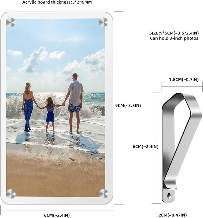 XMALL 2Pcs Car Picture Holder, Suitable for car Visor, Universal for Any Vehicle Model, Show Personal or Family Photos, Great Gift for Drivers, Car Accessories, Polaroid Photo Frame, 3.5"X2.4" - Image 6