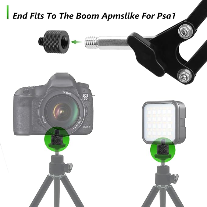 2 Pack 3/8" Female to 1/4" Male Screw Adapter Thread for Tripod Accessories Microphone Holder Camera Mount - Image 4