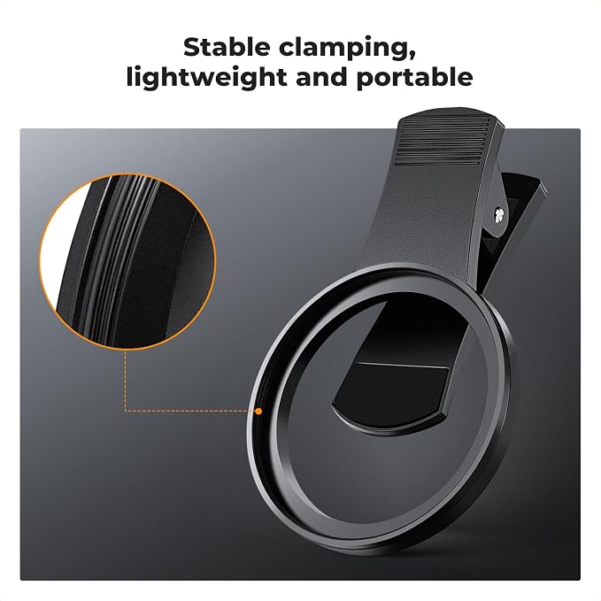 K&F CONCEPT 67mm Clip-on Black Diffusion 1/4 CPL Phone Lens Filter Kit | Mist Cinematic Effect Filter Compatible with iPhone 16 15 14 13 12 11, for Video/Vlog/Portrait Photography, FP101 - Image 5