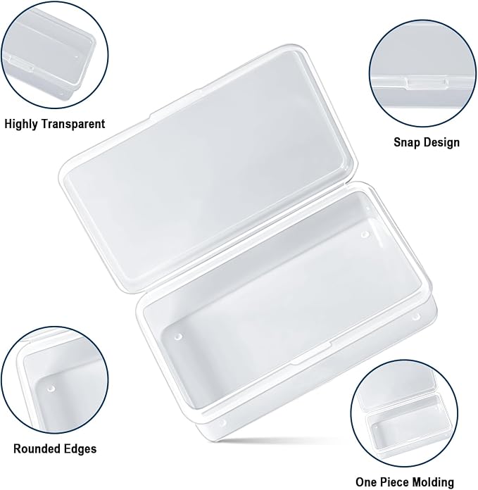 Blank Card Case, 6 Pack Clear Plastic Card Deck Box, Snaps Closed | Storage Box for Base Ball Trading Cards, Business Cards & More - Image 7