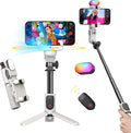 AOCHUAN Gimbal Stabilizer for iPhone, Sefie Stick with Auto Face Tracking | Tripod with Auto Face Tracking for TIK Tok YouTube Video Recording, 4 in 1 Gimbal Stabilizer with 360° Rotation-M1 Pro White by AOCHUAN