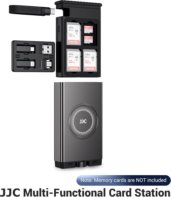Kiorafoto 24 Slots Memory Card Case & High-Speed USB-C Reader,Plug and Play | Aluminum Alloy 8 SD + 16 TF Card Holders & USB C 3.1 Gen 2 Cable & Light/USB A/MicroUSB/OTG Adapter for Device Data Transfer - Image 9