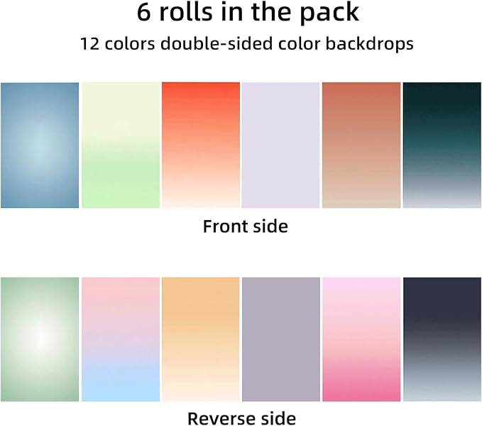 Yoocheese Photography Backdrop Product Photo Background: Small Size Paper Backdrops kit for Tabletop Food Jewelry Mini Items Pictures Photoshoot.(Gradient Color 6pcs/12pattern 22x34inch) - Image 4