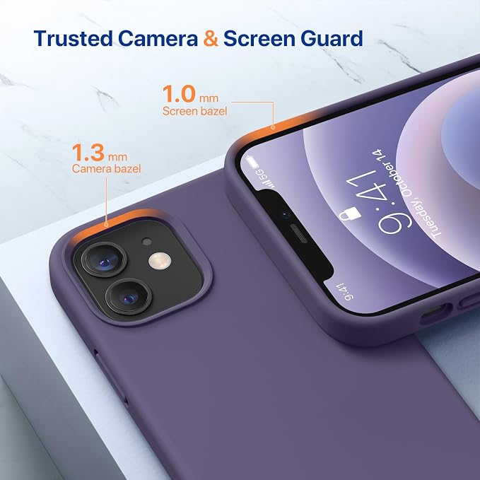 Miracase Silicone for iPhone 12 Case and iPhone 12 Pro Case, Dark Purple | Liquid Silicone Gel Rubber Shockproof Drop Protection Phone Case for iPhone 12/12 Pro 6.1 inch - Image 5