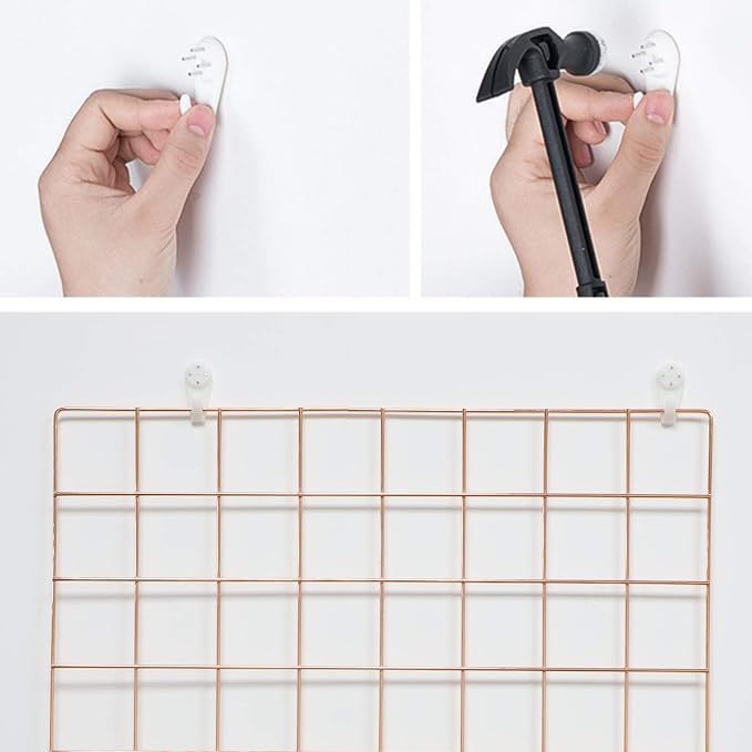 2 Pack Large Wall Grid Panels with Light and Clips, Photo Display Board, Picture Frame Collage Board, Wire Grid Wall Panel Room Decoration,Rose Gold | Picture Frames Collage , Wire Grid Wall Panel Room Decoration - Image 6