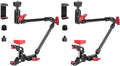 22" Magic Arm w Clamp Mount, Overhead Desk Phone Mount Stand, Adjustable Articulating Friction Camera Boom Arm w 1/4" Thread for Phone Video Light Webcam Action Camera Tripod Mic (Pack of 2) by JEBUTU