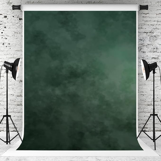 Kate 6.5×10ft Green Backdrop Abstract Muslin Dark Green Background Gradient Portrait Backdrop for Photographer Headshot Microfiber Photo Studio Props by KateBackdropforPhotography