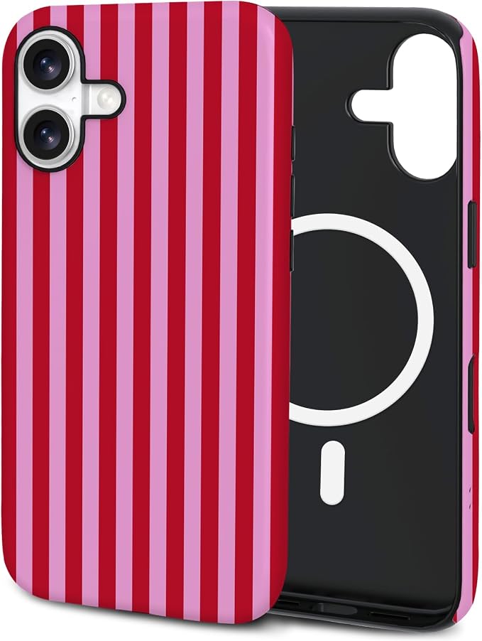 TPU Phone Case for iPhone 17, MagSafe Wireless Charging Compatible, Shockproof Slim Fit Protective Cover with Anti-Yellowing & Raised Camera Protection (Stripes 4, iPhone 17(6.3")) by Unknown