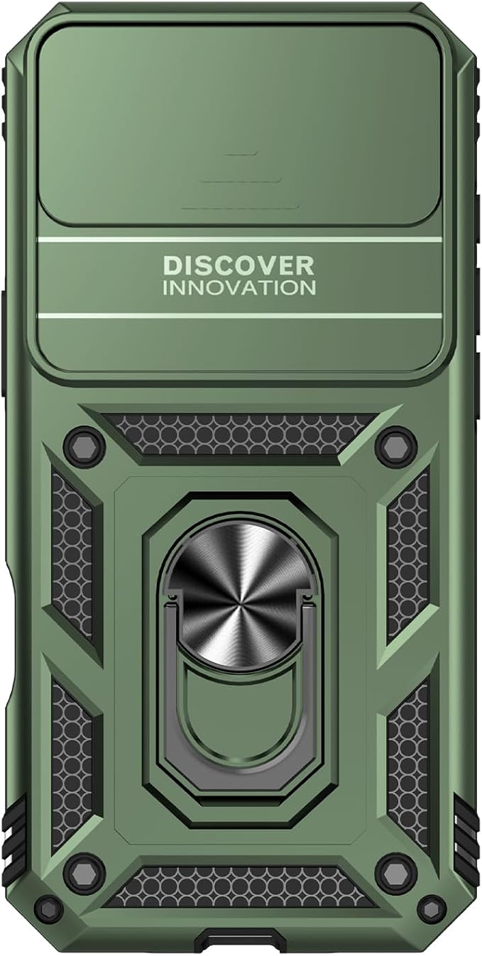 SunStory Phone Case for iPhone Air Case with HD Screen Protector & Slide Camera Cover & Rotated Ring Kickstand, [Military-Grade] Phone Case for iPhone 17 Air, Army Green - Image 9