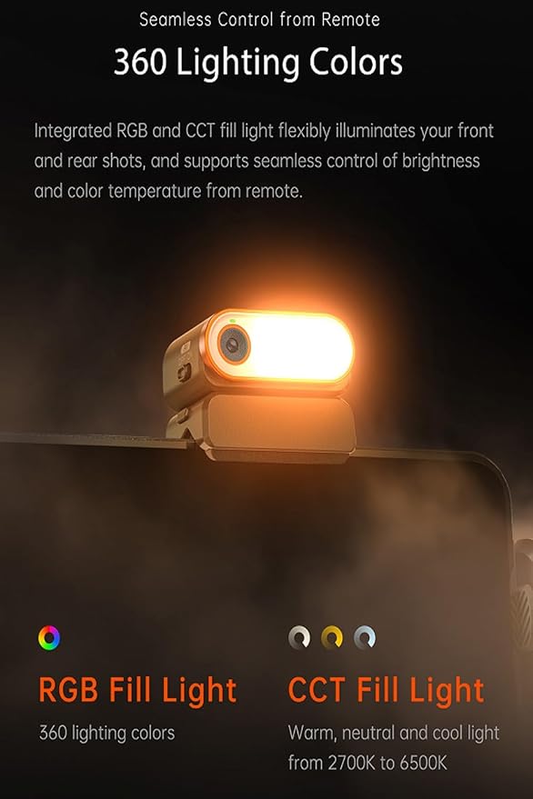 hohem iSteady M7 Gimbal Stabilizer for iPhone Android Smartphone,Phone Gimbal with AI Tracking,Fill Light,1.4" Detachable Touchscreen Remote,Phone Stabilizer for Video Recording,YouTube TikTok Travel - Image 4
