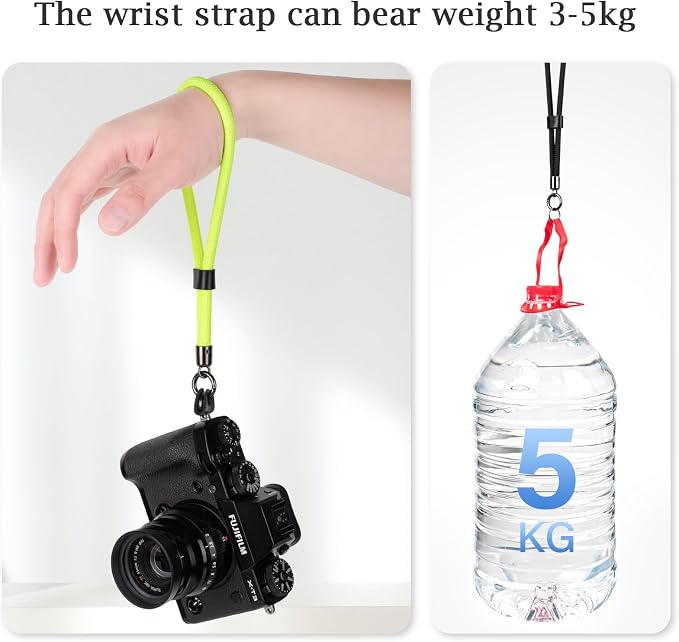 VOVMOEYA Camera Wrist Strap Rope,Camera Hand Strap Compatible with Fujifilm Nikon Canon Sony DSLR Camera - Fluorescent Green - Image 3