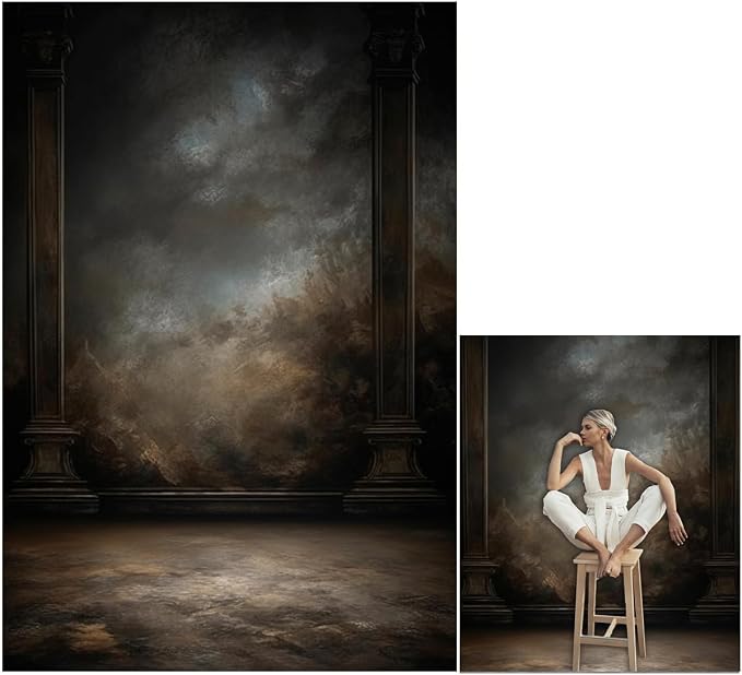 8x10ftDark Vintage Photography Backdrops Portrait Photo Backdrop Wedding Bridal Show Birthday Background for Studio Props - Image 3