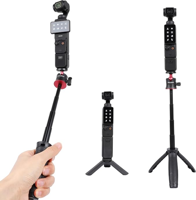 PellKing Tabletop Tripod and Handheld Selfie Stick/Poe Tripod Kit | for DJI OSMO POCKET 4 3 2 Camera and DJI OSMO NANO,DJI Osmo Action 6 5 Pro 4,Insta360 Luna Ultra X5 X4 X3 X2 Accessories - Image 6