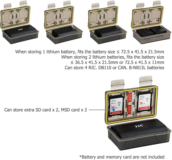 Memory Card Case SD Micro SD XQD Holder with Camera Battery Case for Canon LP-E6 LP-E6N LP-E8 LP-E12 LP-E17 for Fujifilm NP-W126 NP-W126S for Sony NP-FW50 NP-F550 | for Canon LP-E6 LP-E6N LP-E8 LP-E12 LP-E17 for Fujifilm NP-W126 NP-W126S for Sony NP-FW... - Image 2
