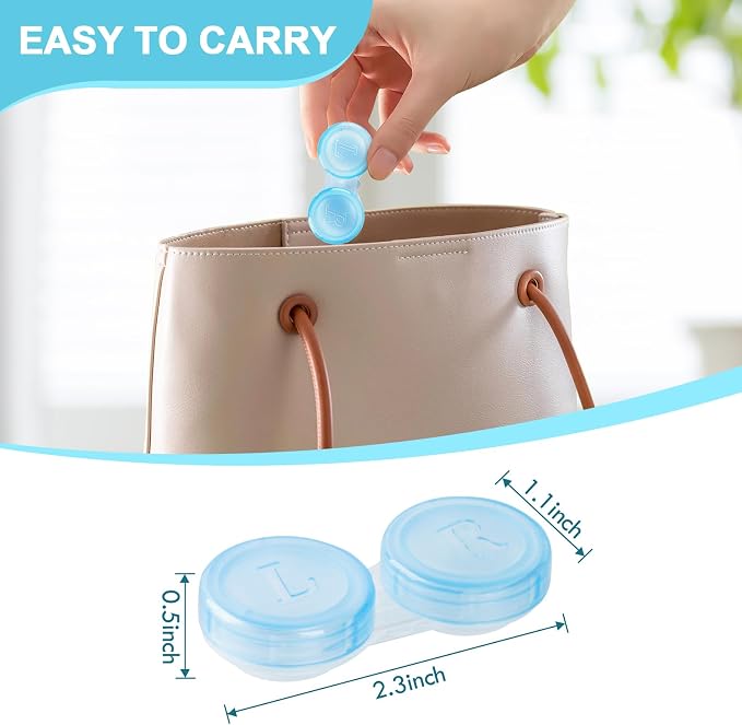 50 Pack Contact Lens Cases, Transparent Contact Cases Bulk in 5 colors, Cute Contact Lenses Case Leak-proof, Eye Contact Case for Home and Travel - Image 4